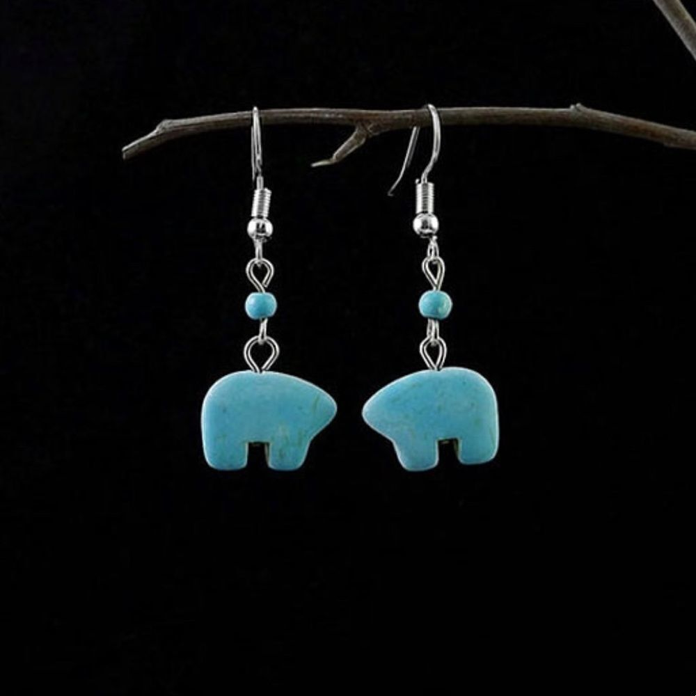 American Native Bear Earrings NWT
